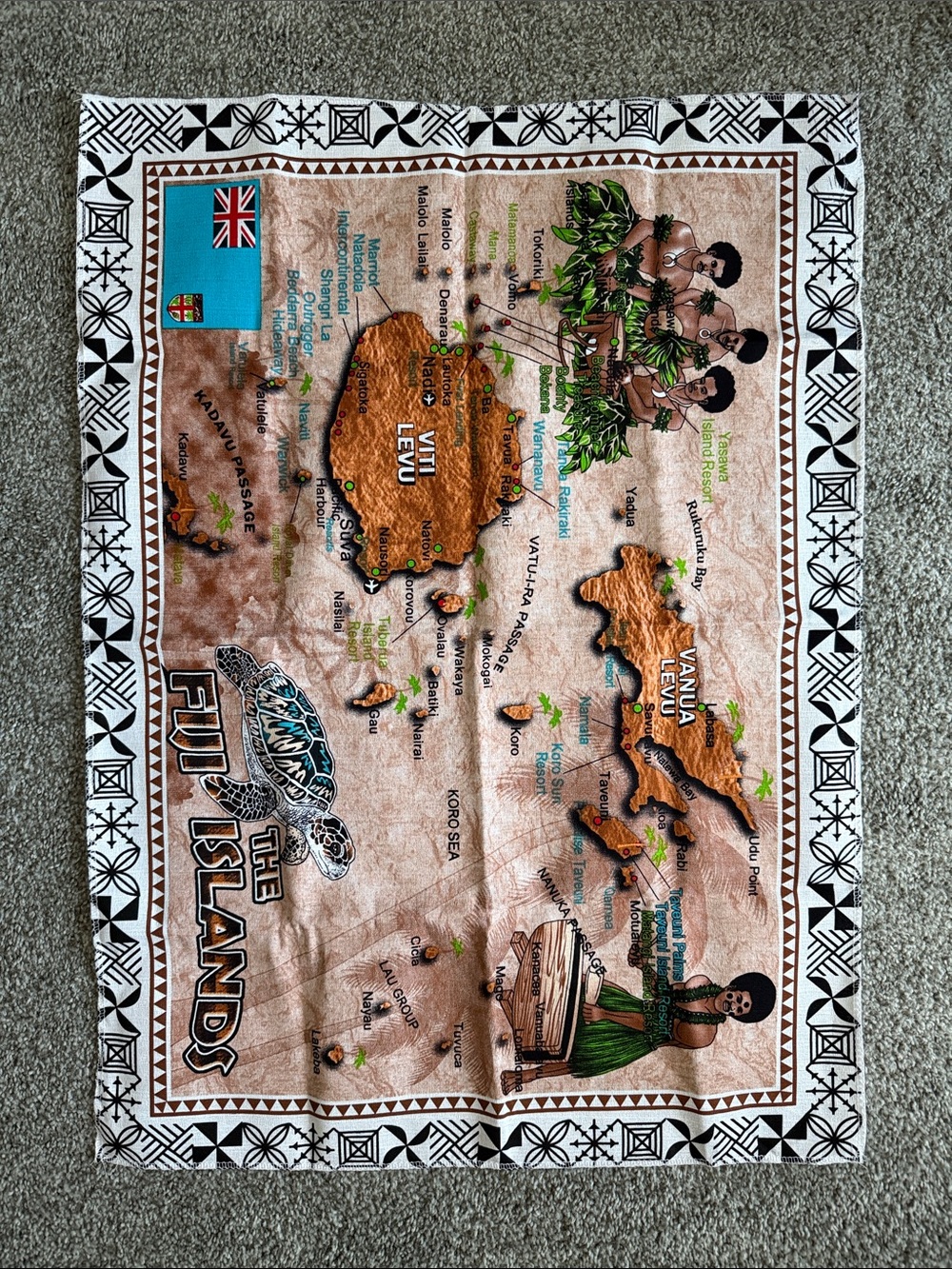 Fiji Islands Decorative Map small Tablecloth